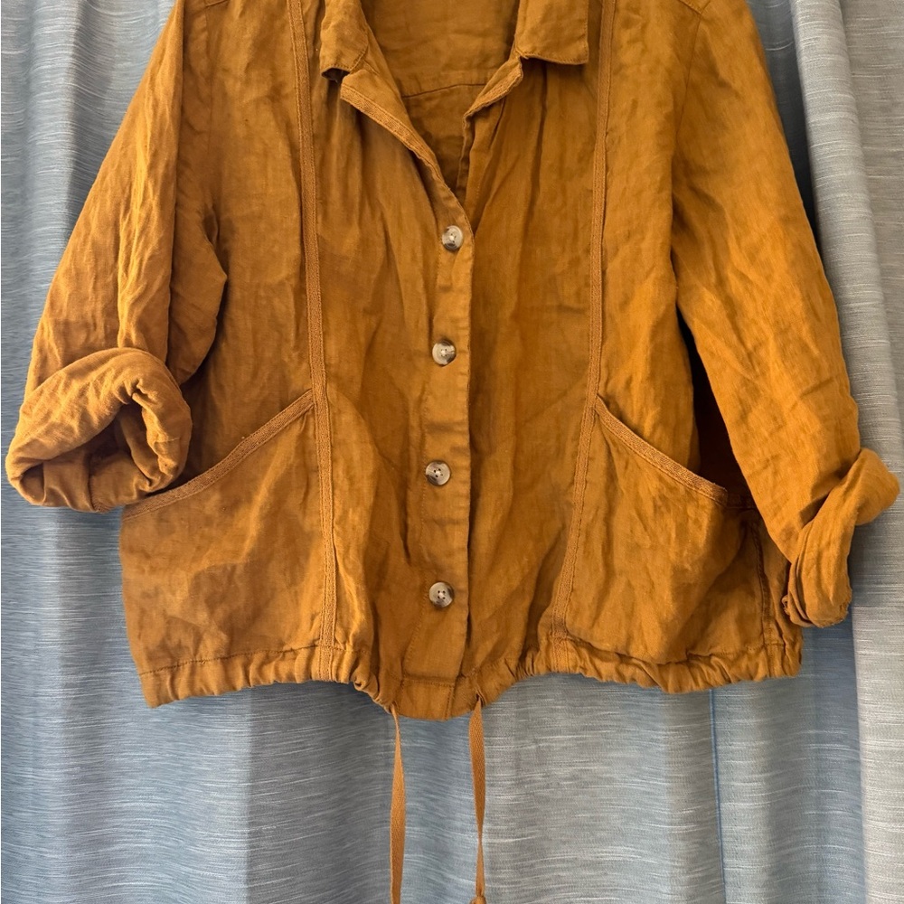 Nicole Miller Tan Button Down Shirt
